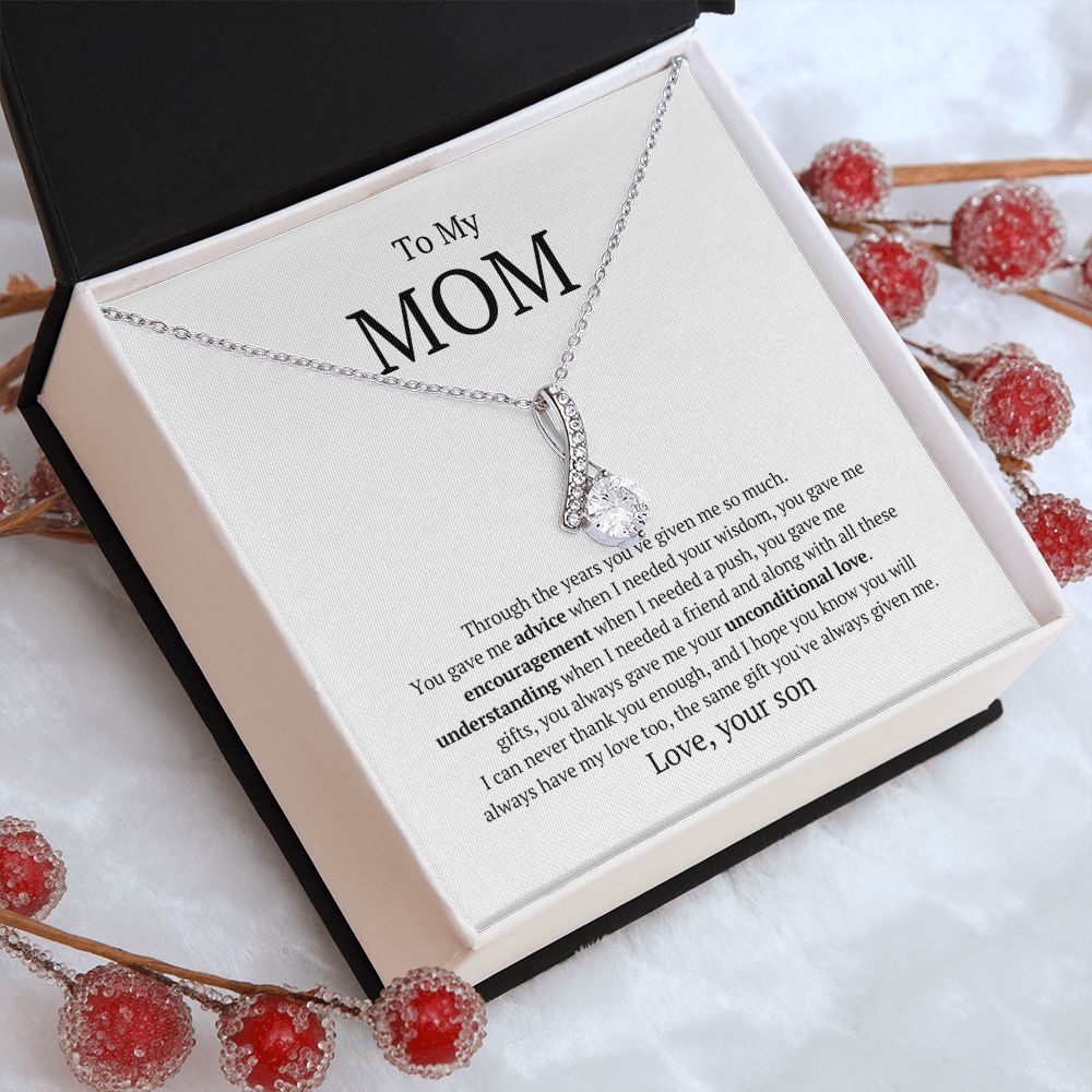 To My Mom: Alluring Beauty Necklace - Give this special gift for her birthday, Mothers Day or special occasion