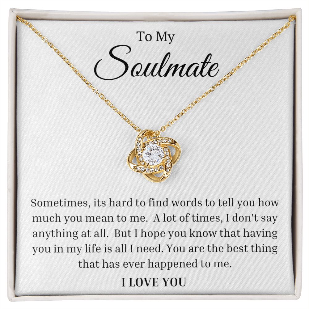 To My Soulmate: Love Knot Necklace