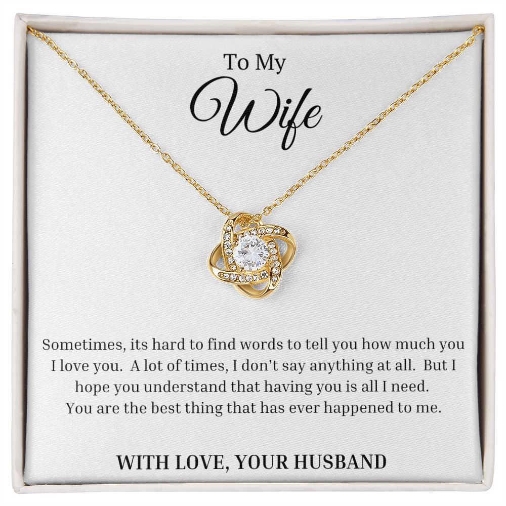 To My Wife: Love Knot Necklace