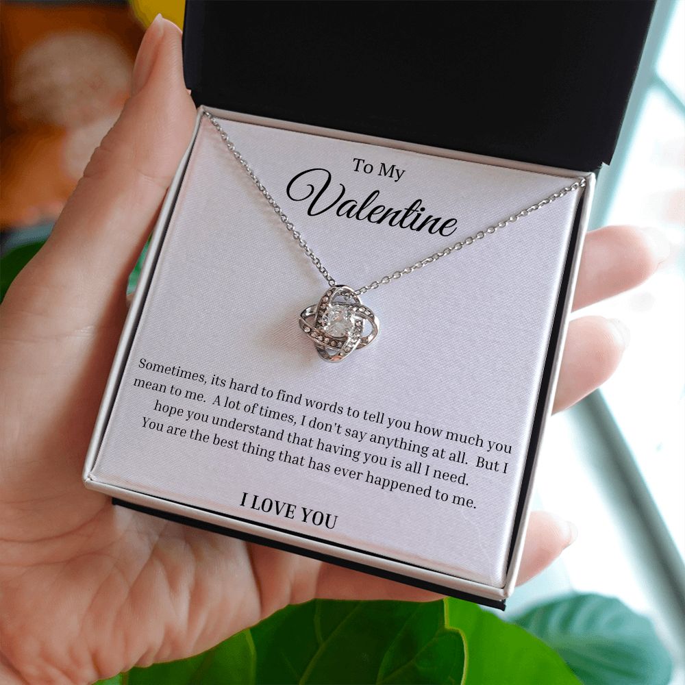 To My Valentine: Love Knot Necklace