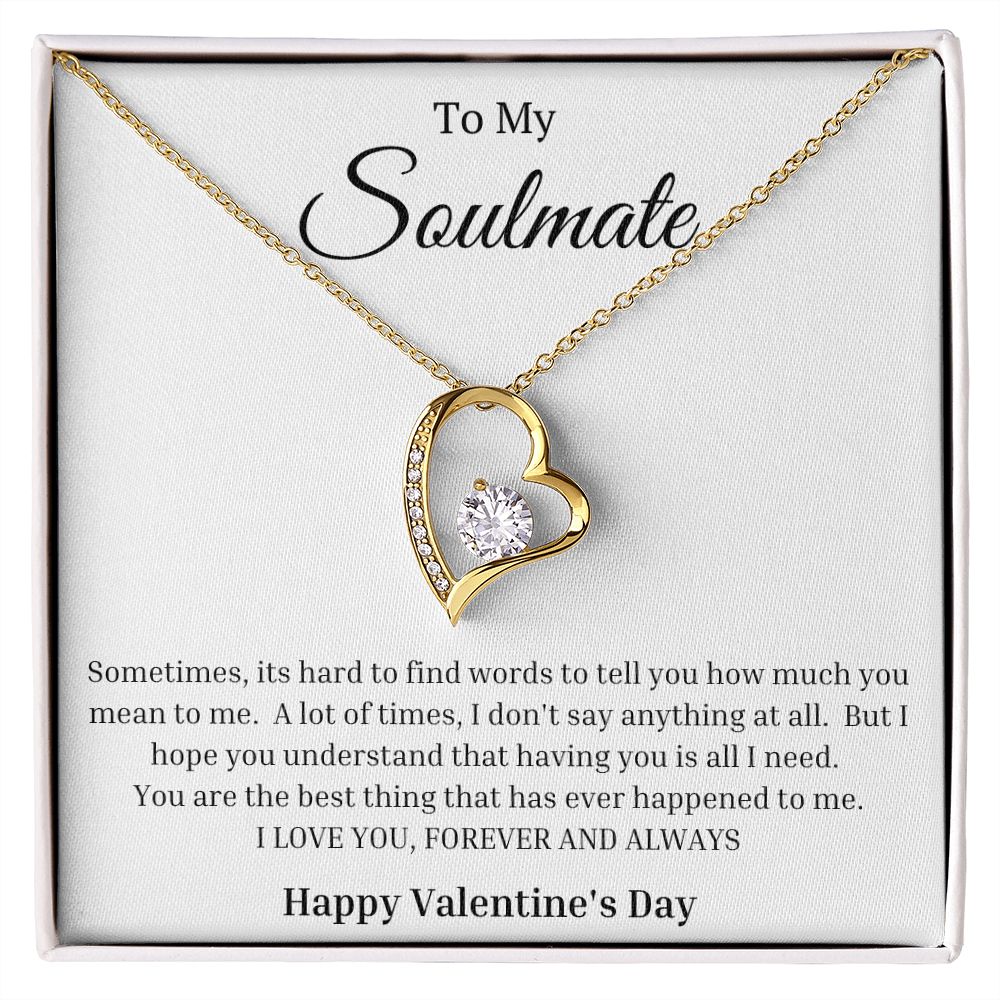 To My Soulmate: Happy Valentine's Day: Forever Love Necklace