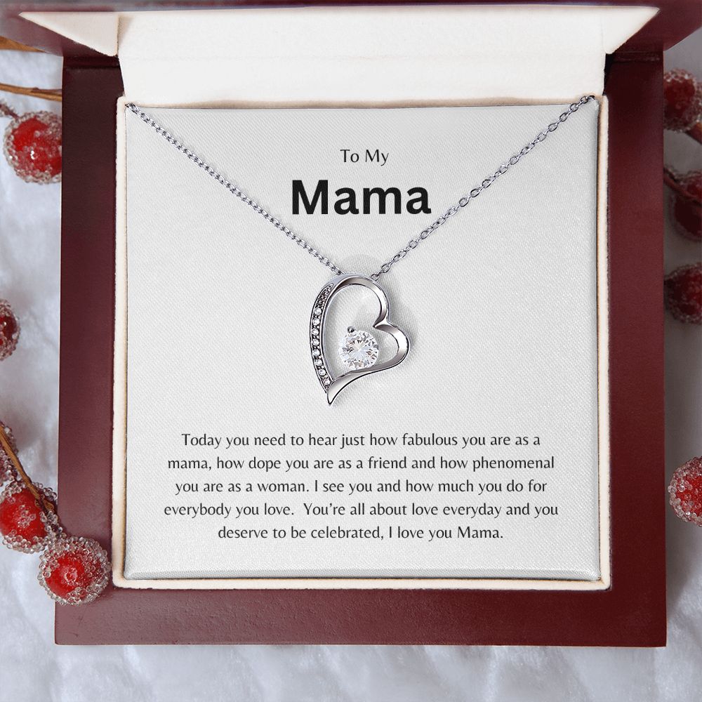 To My Mama:  Forever Love - Celebrate you mama anytime with this beautiful forever love necklace