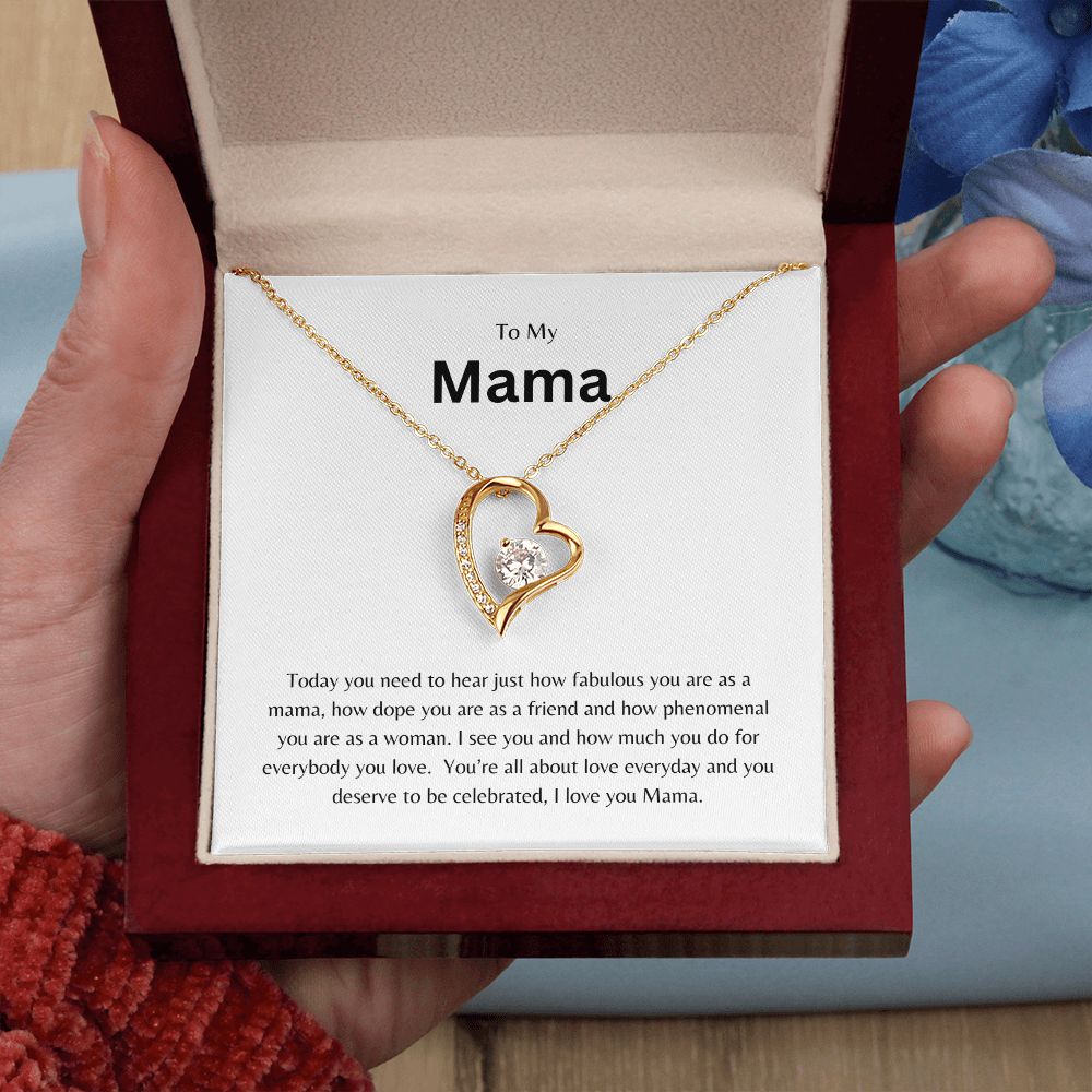 To My Mama:  Forever Love - Celebrate you mama anytime with this beautiful forever love necklace