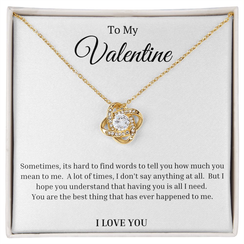 To My Valentine: Love Knot Necklace