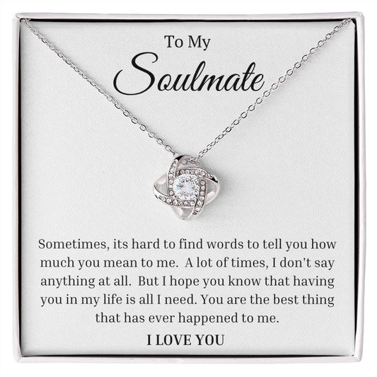 To My Soulmate: Love Knot Necklace