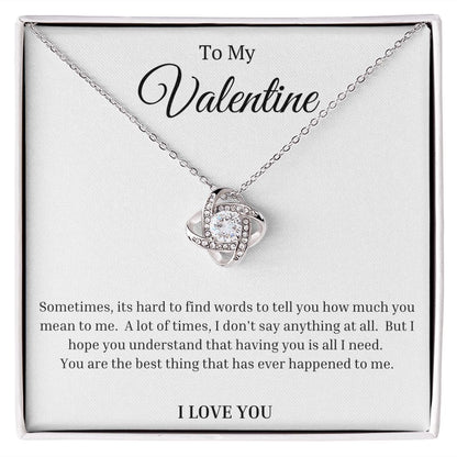 To My Valentine: Love Knot Necklace
