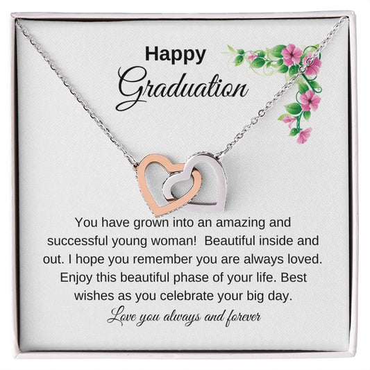 Happy Graduation:  Beautiful Interlocking Heart Necklace