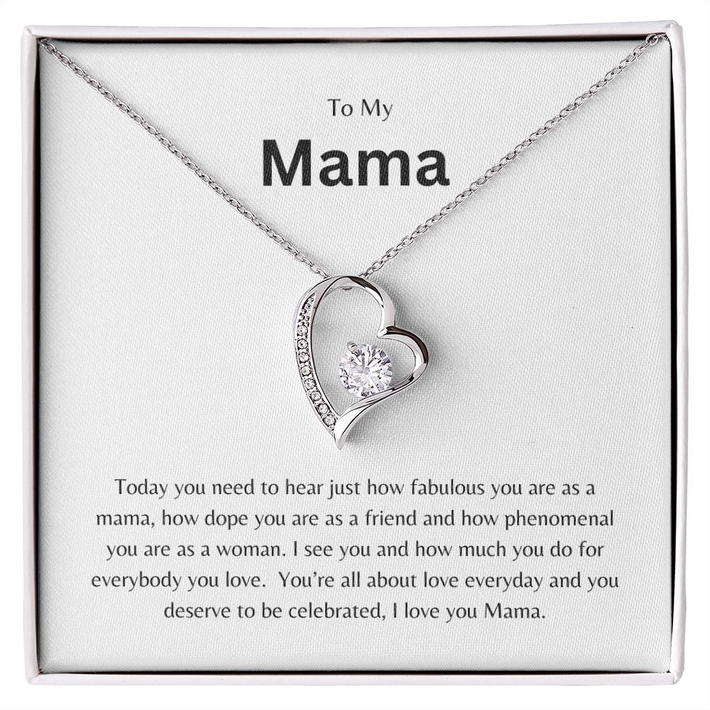 To My Mama:  Forever Love - Celebrate you mama anytime with this beautiful forever love necklace